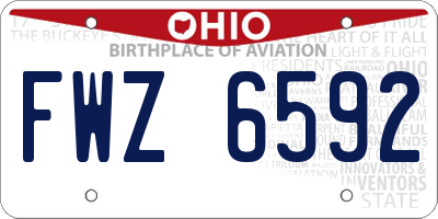 OH license plate FWZ6592