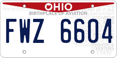 OH license plate FWZ6604
