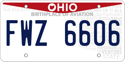 OH license plate FWZ6606