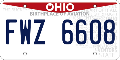 OH license plate FWZ6608