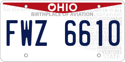 OH license plate FWZ6610