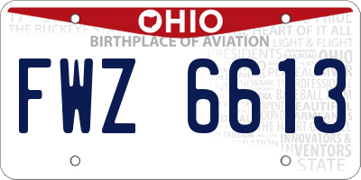 OH license plate FWZ6613