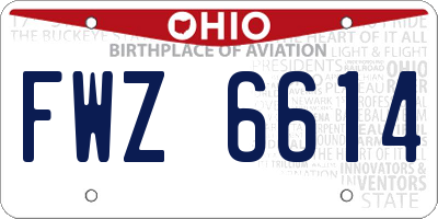 OH license plate FWZ6614