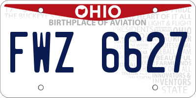 OH license plate FWZ6627