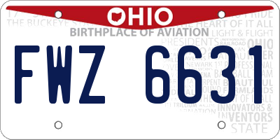 OH license plate FWZ6631