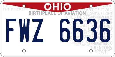 OH license plate FWZ6636