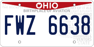 OH license plate FWZ6638