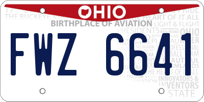 OH license plate FWZ6641