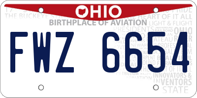 OH license plate FWZ6654