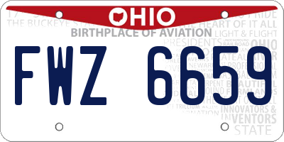 OH license plate FWZ6659