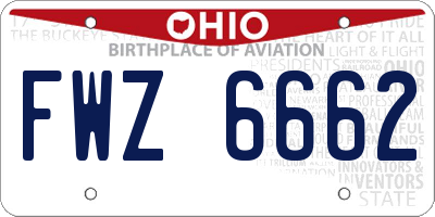 OH license plate FWZ6662