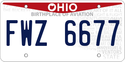OH license plate FWZ6677