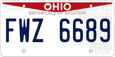 OH license plate FWZ6689