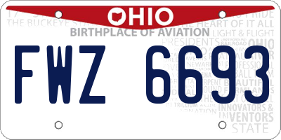 OH license plate FWZ6693