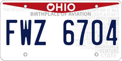 OH license plate FWZ6704