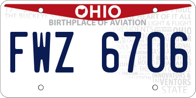 OH license plate FWZ6706