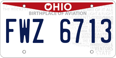 OH license plate FWZ6713