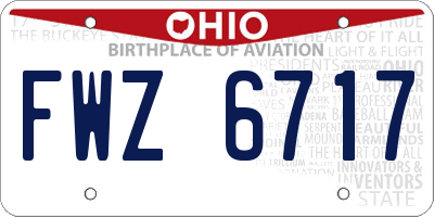 OH license plate FWZ6717