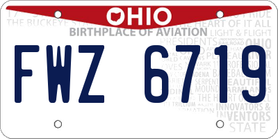 OH license plate FWZ6719