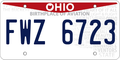 OH license plate FWZ6723