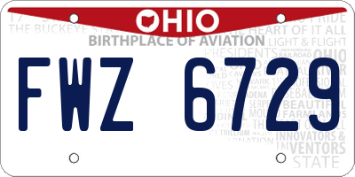 OH license plate FWZ6729