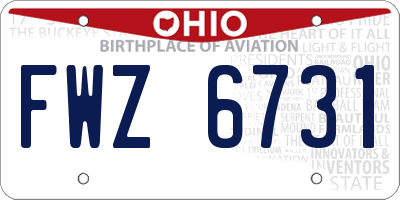 OH license plate FWZ6731