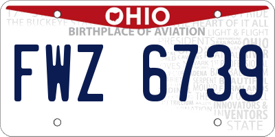 OH license plate FWZ6739