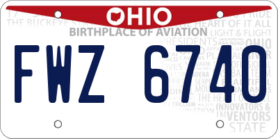OH license plate FWZ6740
