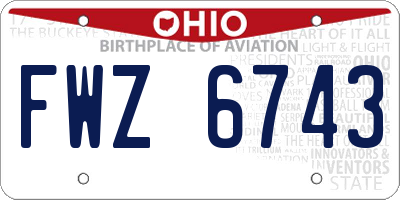 OH license plate FWZ6743