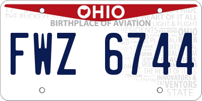 OH license plate FWZ6744