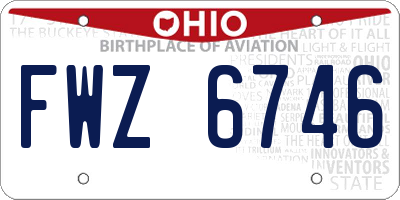 OH license plate FWZ6746