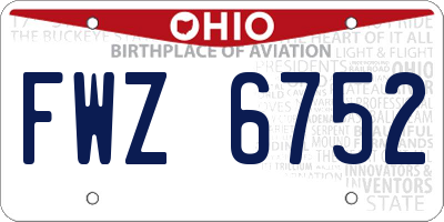 OH license plate FWZ6752