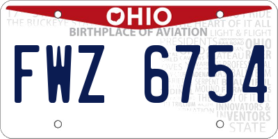 OH license plate FWZ6754