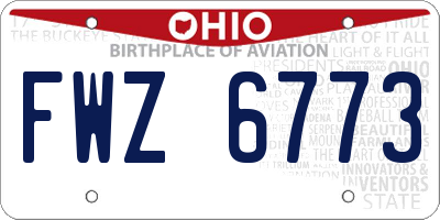 OH license plate FWZ6773