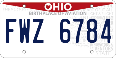 OH license plate FWZ6784