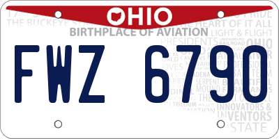 OH license plate FWZ6790