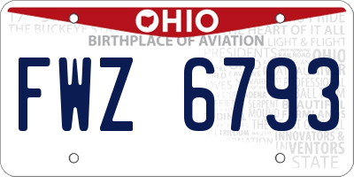 OH license plate FWZ6793