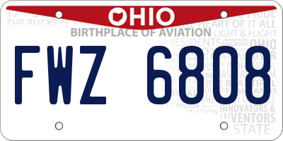 OH license plate FWZ6808