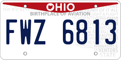 OH license plate FWZ6813