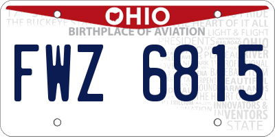 OH license plate FWZ6815