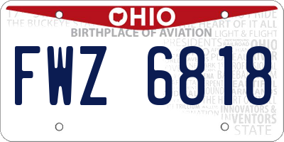 OH license plate FWZ6818