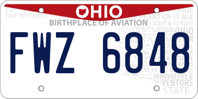 OH license plate FWZ6848