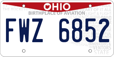 OH license plate FWZ6852