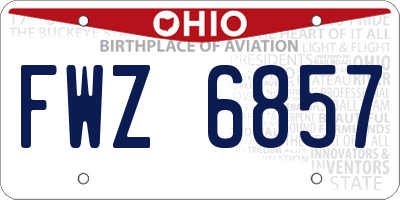 OH license plate FWZ6857