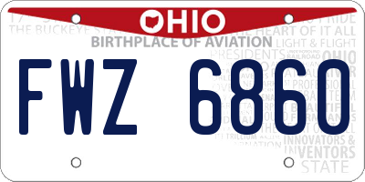 OH license plate FWZ6860