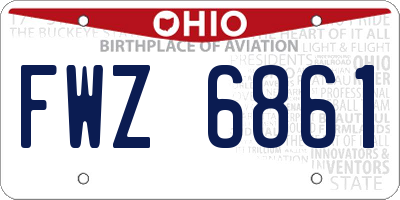 OH license plate FWZ6861