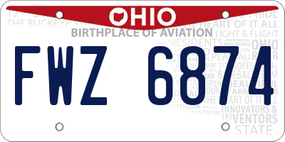 OH license plate FWZ6874