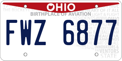 OH license plate FWZ6877