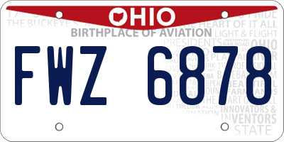 OH license plate FWZ6878