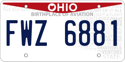 OH license plate FWZ6881